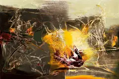 Passionate Fire by Chihung Yang, 2007, Acrylic on canvas, sold Jun 2011