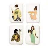 Ai Yamaguchi, Wakayama ; Sayounara ; Aoi Kagami ; Inorenai (a set of 4), 2001; 2002, Acrylic, cotton, blanket on panel