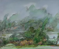Returning Boat by Hong Ling, 1998, Oil on canvas, offered May 2013
