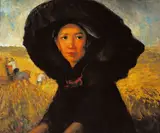 Yee Bon, Village Woman, Oil on canvas