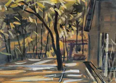 Campus by Rusong Xiao, Watercolor on paper, sold Dec 2007