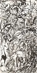 Yu Peng, Dancing Crane, 2002, Ink on paper