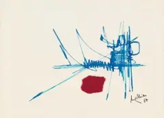 Untitled by Georges Mathieu, 1965, Ink and collage on thick paper, sold Dec 2019