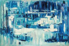 Chua Hu, Iron Bridge Series, 1970, Oil on board
