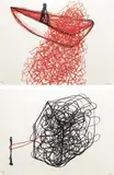 Chiharu Shiota, Wavy Line ; Inner House (a set of 2), 2019, Lithograph, edition no. 27/40