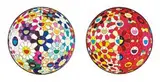 Flowerball (3D) From the Realm of the Dead;  Flowerball (a set of 2) by Takashi Murakami, 2009, Offset lithograph, edition no. 53/300; 76/300, sold Jul 2020