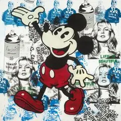 Thierry Guetta, Mickey, 2013, Mixed media on paper