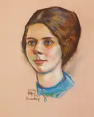 Shiy De-jinn, Portrait of Sally, 1965, Pastel on paper