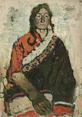 Zhou Chunya, Portrait of a Tibeten Woman, 1981, Oil on paper