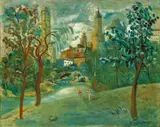 Yun Gee, Central Park (New York), 1940, Oil on canvas