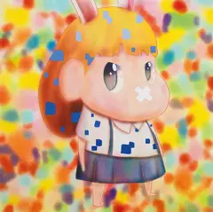 Nikki, Memories of 5 Years Old, 2021, Mixed media on canvas mounted on board