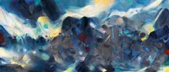 Chu Teh-chun, Force d'âme (quadtych), 2004-2005, Oil on canvas