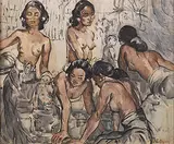 Jean Le Mayeur, Femme de Bali, Watercolor and gouache on paper