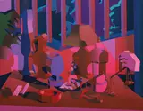 Jonathan Chapline, Domestic Landscape, 2017, Acrylic and flashe on panel