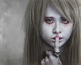 Lo Chan-Peng, Girl with a Skull Ring 3, 2012, Oil on canvas