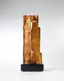 Liang Ping-cheng, Golden Mask 703, 2007, Gold leaf, Taiwan Yew