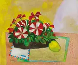 René Genis, Bouquet via Air Mail, 1992, Oil on canvas