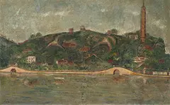 Tan Teng-pho, Scenery of the West Lake Baoshi Mountain, 1928, Oil on canvas