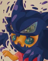 Laksamana Ryo, Technique Exploration in Gengar Figure, 2021, Acrylic on linen