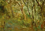 S.T.Chung, Landscape, Oil on paperboard