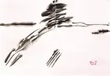 T'ang Haywen, Pink Clouds (diptych), Ink and color on paper