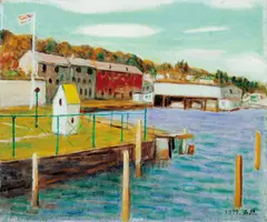Lee Shih-chiao, Scenery at Lakeshore, 1977, Oil on canvas