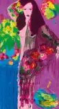 Girl with Flower by Walasse Ting, Acrylic on paper, offered May 2014