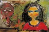 Chin Jun-tso, A Man and a Woman, 1960, Oil on canvas