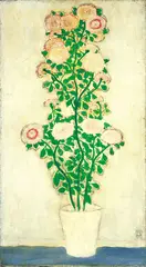 Sanyu, Chrysanthemums with Green Leaves, 1929, Oil on canvas