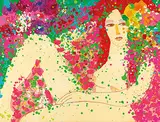 Pink Diamond Girl by Walasse Ting, 1986, Acrylic on canvas, sold Jun 2018
