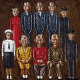 Wu Tien-chang, South Fukien Family –  The Japanese Occupation Era, 1992, Oil on canvas