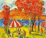 Sanlang Yang, Holidays in Lake Towada, Oil on canvas