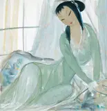 Lin Fengmian, Lady in a Green Dress