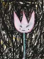 Adam Handler, Angry Carnival Girl Tulip, 2014-2019, Oil stick on paper