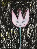 Adam Handler, Angry Carnival Girl Tulip, 2014-2019, Oil stick on paper