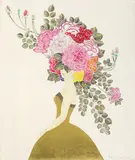 Toul Otsuki, Rose Princess, 2020, Mixed media goldleaf on board