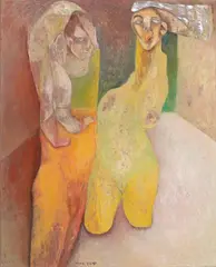 Fu Ching-Li, Homme et femme nus, 1990, Oil on canvas