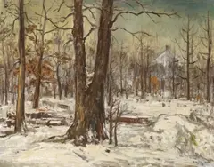 Sanlang Yang, Snow Landscape, 1976, Oil on canvas