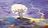 Yang Din, Purple Landscape, 1998, Oil on canvas