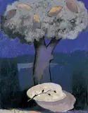 Yang Din, Paysage - La nuit de genissac, 1995, Oil on canvas