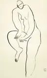 Sanyu, Reclining Beauty, Kiki de Montparnasse, 1920s, Ink on paper