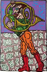 Robert Combas, Le Général Alphonse de la Mécano 
Napoléonien, 2008, Acrylic on canvas