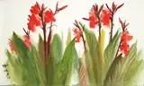 Shiy De-jinn, Canas, 1976, Watercolor on paper