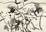 T'ang Haywen, Rhythm (diptych), Ink on paper