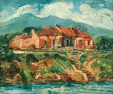 Sanlang Yang, House by the Seaside, Oil on board