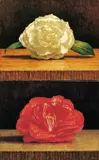 Yeh Tzu Chi, White Camellia in February; Red Camellia in February (Pair)