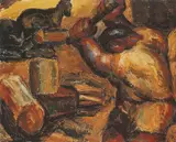 Lin Wen-chiang, Farmers, Oil on canvas