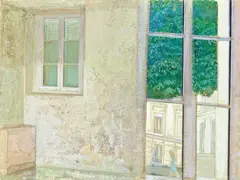 Interior by Taï Hoi-Ying, 1985-1986, Oil on panel, sold Dec 2009