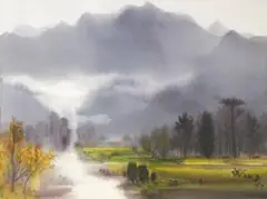 Shiy De-jinn, Landscape of Wu-Ling, 1979, Watercolor on paper
