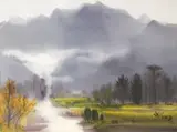 Shiy De-jinn, Landscape of Wu-Ling, 1979, Watercolor on paper